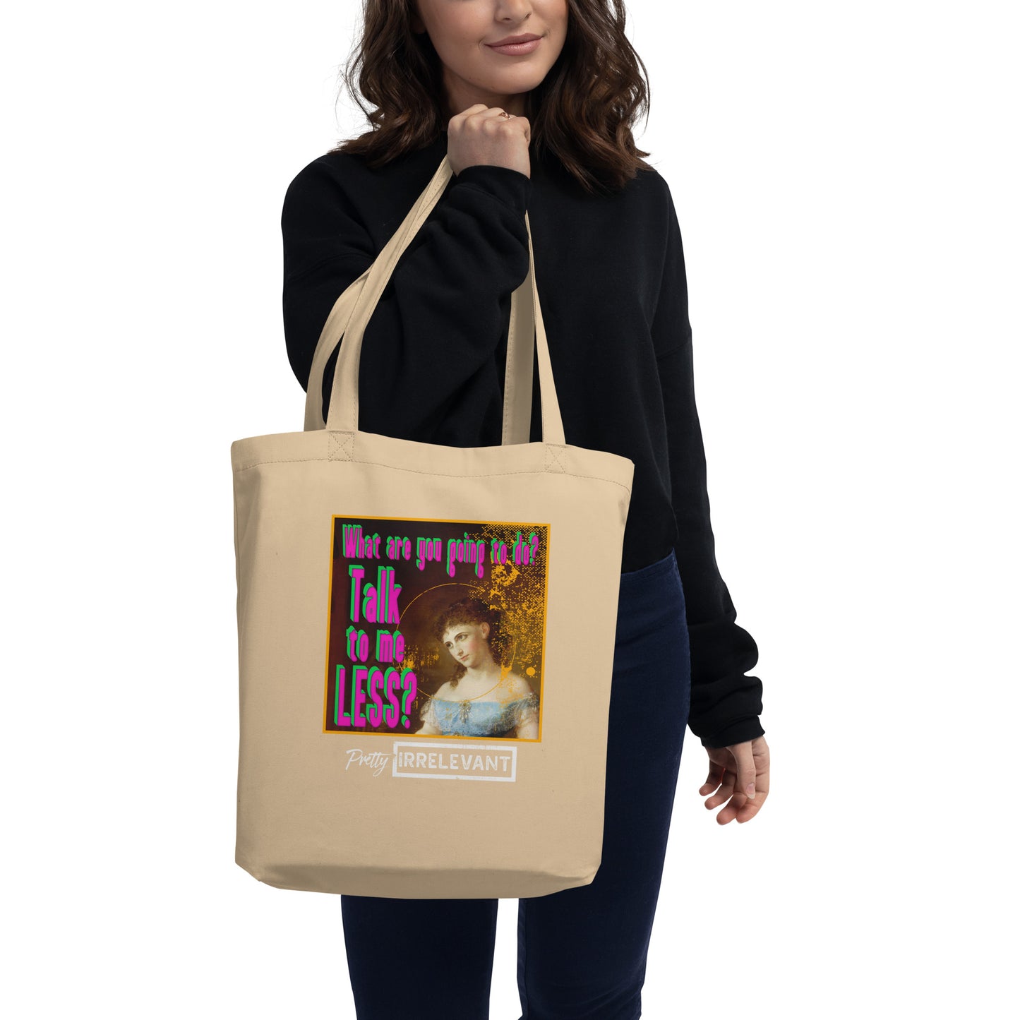 Talk to me less eco tote bag - grunge