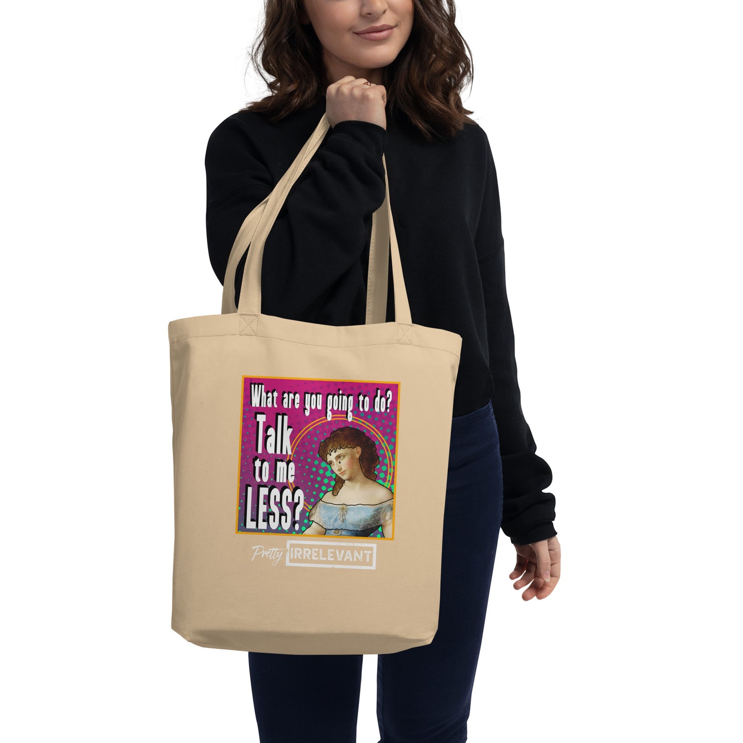 Talk to me less eco tote bag - pop